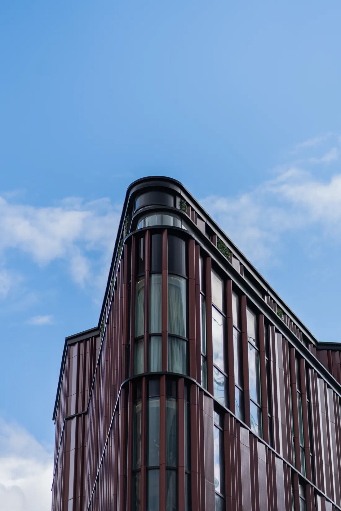 Modern brick and glass commercial office building
